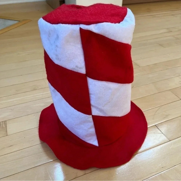 Dr. Seuss Tall Red White Striped Cat In The Hat Top Hat - Picture 2 of 7